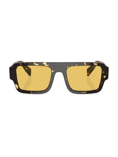 Prada Men's 55MM Square Sunglasses - Havana Multi Yellow | Thumbnail 6