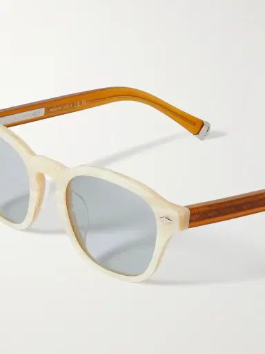 Brunello Cucinelli Round-Frame Two-Tone Acetate Sunglasses - Men | Thumbnail 3