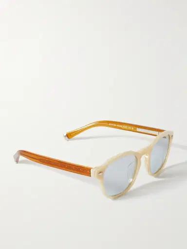 Brunello Cucinelli Round-Frame Two-Tone Acetate Sunglasses - Men | Thumbnail 4