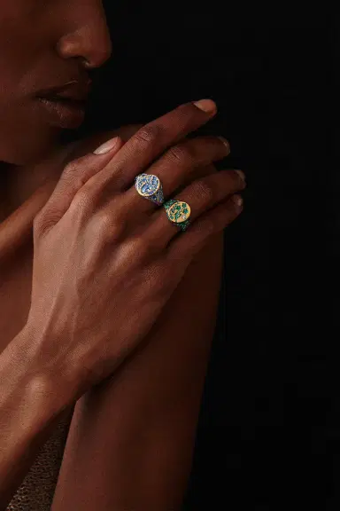 CASTRO SMITH Blue Heart Classic Signet Ring | Thumbnail 3