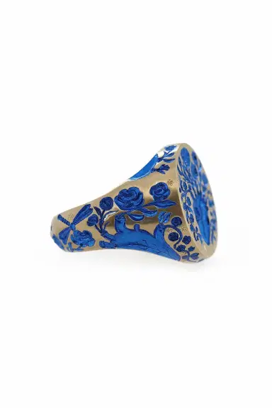 CASTRO SMITH Blue Heart Classic Signet Ring | Thumbnail 5