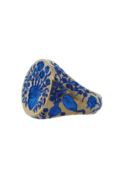 CASTRO SMITH Blue Heart Classic Signet Ring | Thumbnail 6