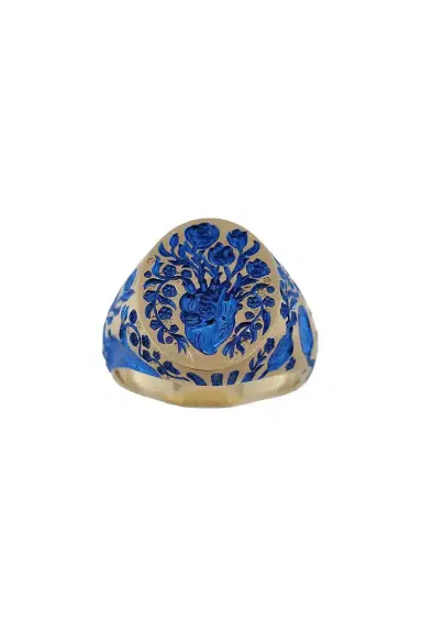 CASTRO SMITH Blue Heart Classic Signet Ring | Thumbnail 1