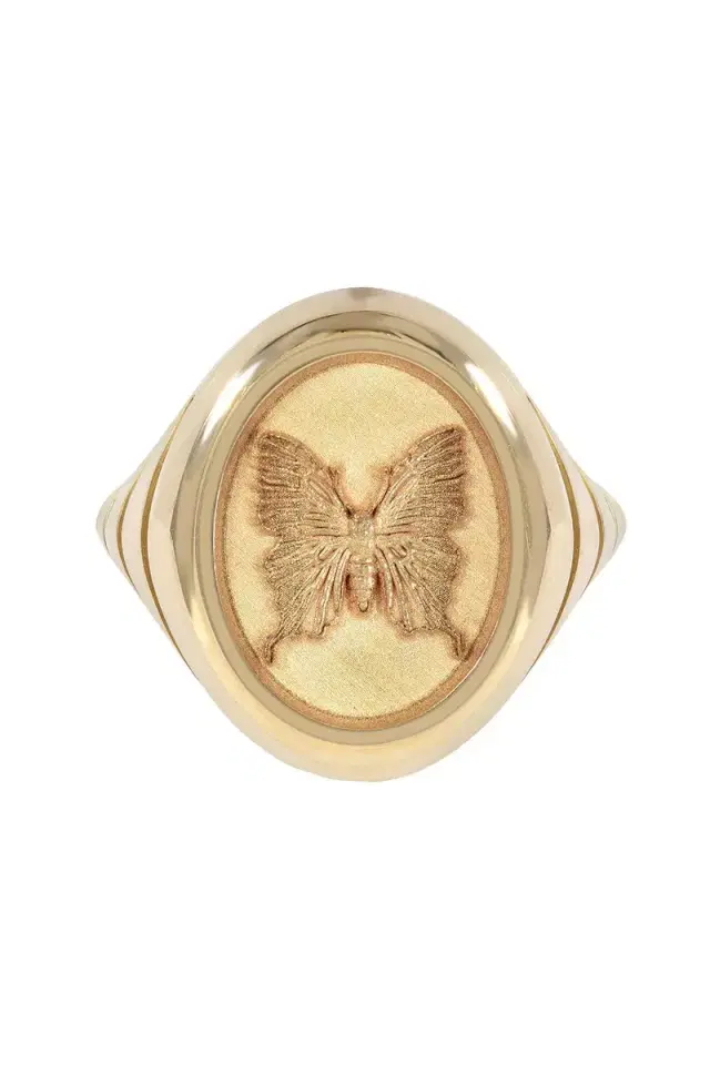 RETROUVAI Fantasy Motif Grandfather Signet Ring