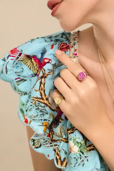 CASTRO SMITH Pink Peony Signet Ring | Thumbnail 3