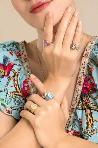 CASTRO SMITH Purple Peony Signet Ring | Thumbnail 3