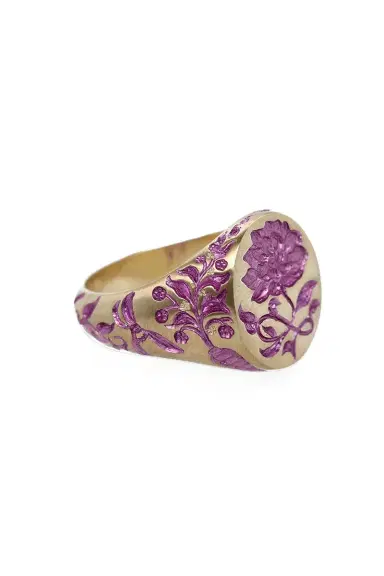 CASTRO SMITH Purple Peony Signet Ring | Thumbnail 6