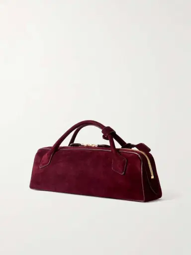 Alaïa Le Teckel Leather-trimmed Suede Clutch | Thumbnail 3 Alaïa Le Teckel Leather-trimmed Suede Clutch | Thumbnail 3