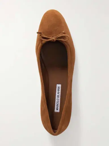Manolo Blahnik Veralli Bow-detailed Suede Ballet Flats | Thumbnail 5 Manolo Blahnik Veralli Bow-detailed Suede Ballet Flats | Thumbnail 5