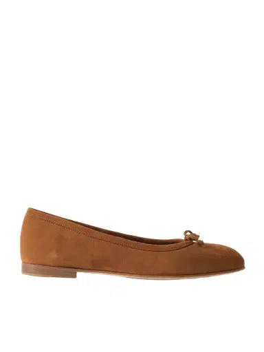 Manolo Blahnik Veralli Bow-detailed Suede Ballet Flats | Thumbnail 1 Manolo Blahnik Veralli Bow-detailed Suede Ballet Flats | Thumbnail 1