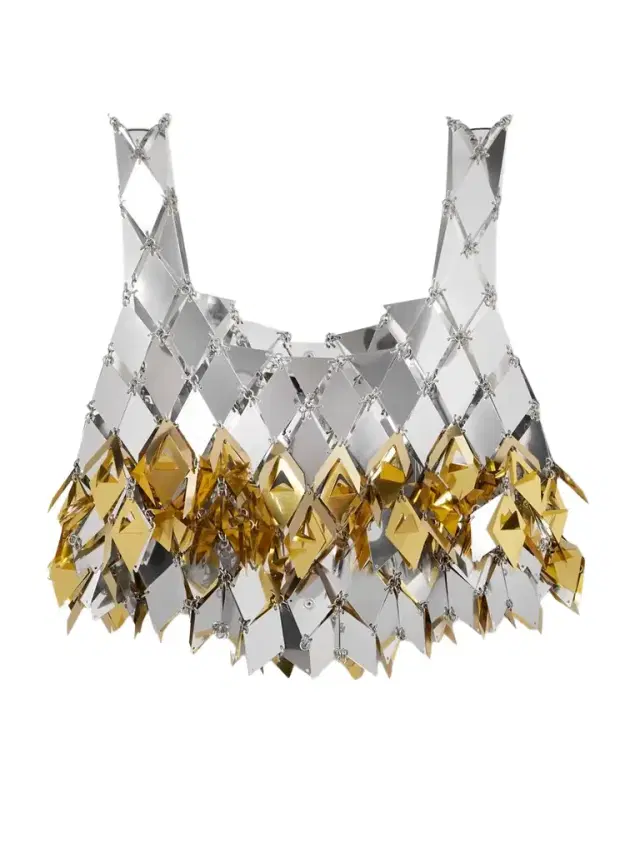 Cropped Fringed Chainmail Top