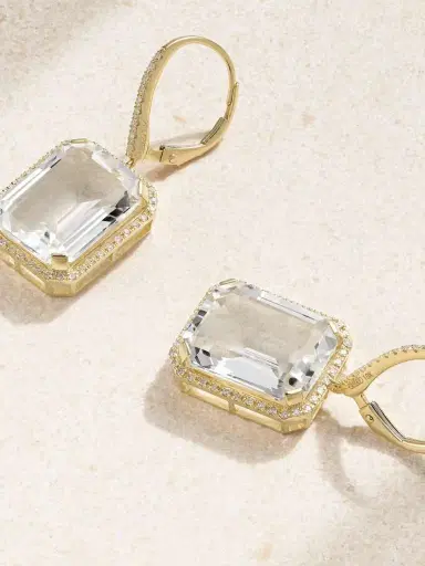 SHAY Portrait 18-karat Gold, Topaz And Diamond Earrings | Thumbnail 3 SHAY Portrait 18-karat Gold, Topaz And Diamond Earrings | Thumbnail 3