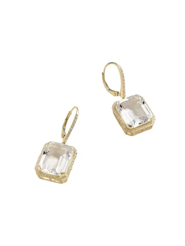 SHAY Portrait 18-karat Gold, Topaz And Diamond Earrings