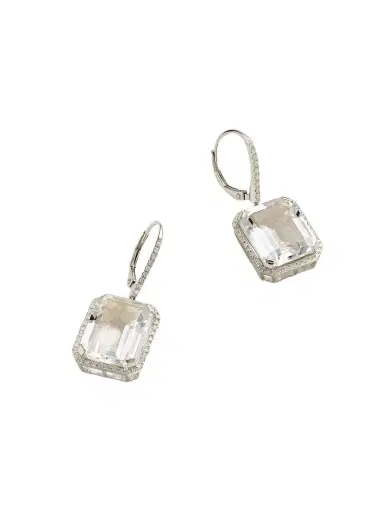 SHAY Portrait 18-karat White Gold, Topaz And Diamond Earrings | Thumbnail 1 SHAY Portrait 18-karat White Gold, Topaz And Diamond Earrings | Thumbnail 1