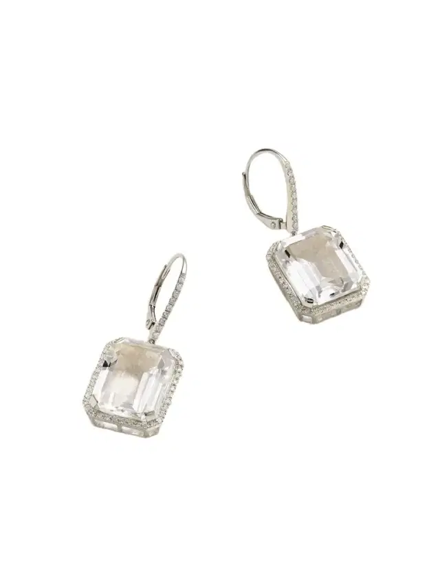 SHAY Portrait 18-karat White Gold, Topaz And Diamond Earrings