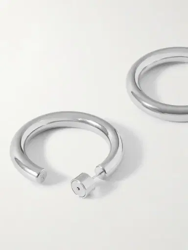 Jennifer Fisher Natasha Mini Silver-plated Hoop Earrings | Thumbnail 3 Jennifer Fisher Natasha Mini Silver-plated Hoop Earrings | Thumbnail 3
