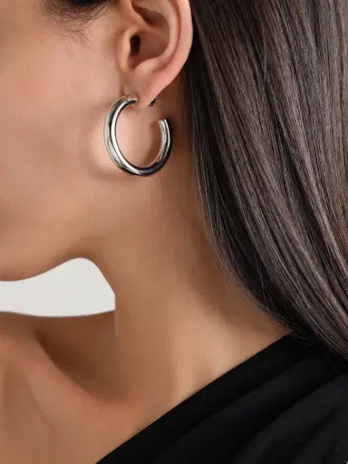 Jennifer Fisher Natasha Mini Silver-plated Hoop Earrings | Thumbnail 4 Jennifer Fisher Natasha Mini Silver-plated Hoop Earrings | Thumbnail 4