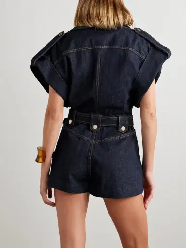 Zimmermann Crush Belted Denim Playsuit | Thumbnail 3