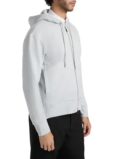 Thom Browne Men's Loopback Jersey Hoodie Jacket - Pale Grey - Size XXL | Thumbnail 4