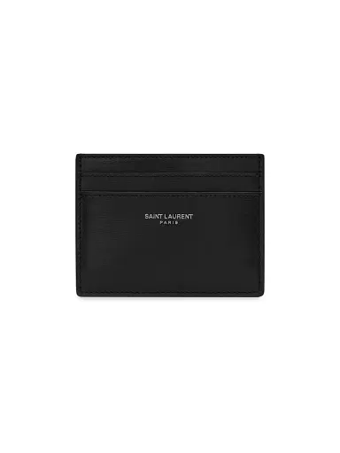Saint Laurent Men's Credit Card Case In Smooth Leather - Black | Thumbnail 1