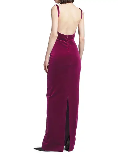 Balenciaga Women's Fitted Gown - Plum - Size 8 | Thumbnail 3 Balenciaga Women's Fitted Gown - Plum - Size 8 | Thumbnail 3