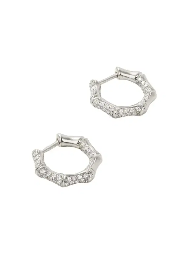 Anita Ko Small Bamboo 18-karat White Gold Diamond Hoop Earrings