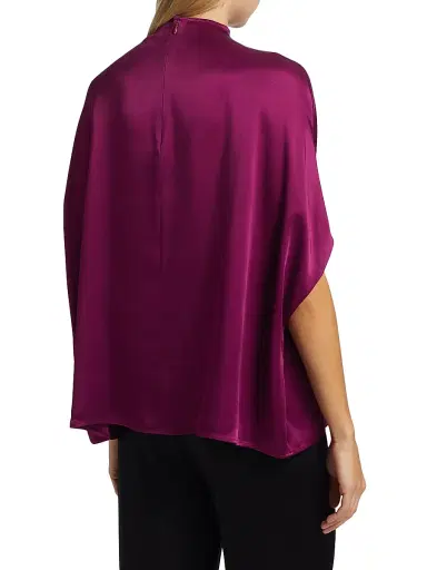 LAPOINTE Women's Satin Cape T-Shirt - Berry | Thumbnail 5