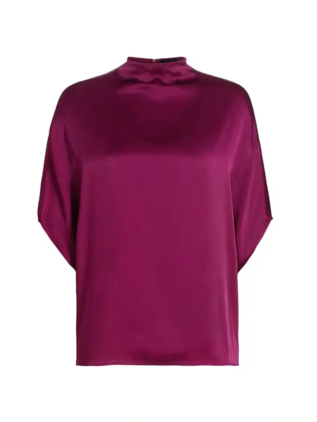 LAPOINTE Women's Satin Cape T-Shirt - Berry
