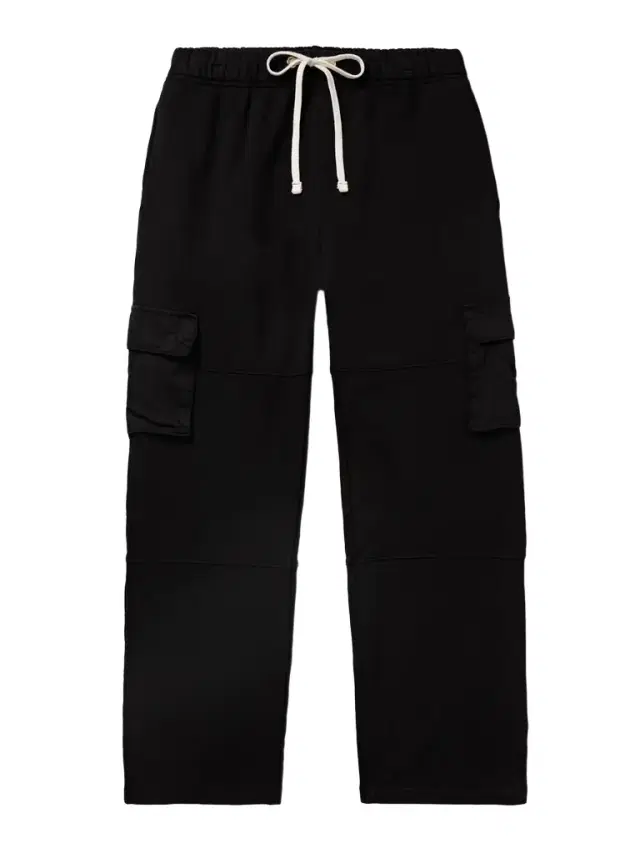 Heavyweight Straight-Leg Structured-Fleece Cotton-Jersey Drawstring Cargo Trousers - Men