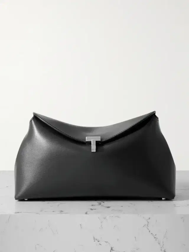 T-lock Leather Clutch