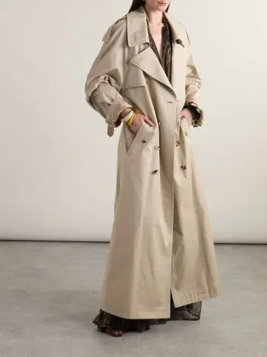 Saint Laurent Oversized Belted Cotton-twill Trench Coat | Thumbnail 2 Saint Laurent Oversized Belted Cotton-twill Trench Coat | Thumbnail 2
