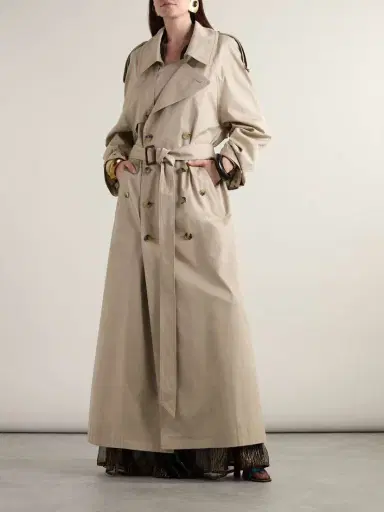 Saint Laurent Oversized Belted Cotton-twill Trench Coat | Thumbnail 3 Saint Laurent Oversized Belted Cotton-twill Trench Coat | Thumbnail 3