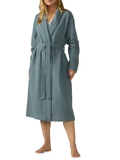 Coyuchi Women's Adriatic Organic Robe - River | Thumbnail 2