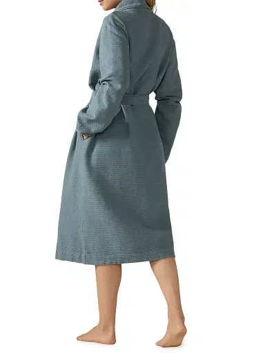 Coyuchi Women's Adriatic Organic Robe - River | Thumbnail 3
