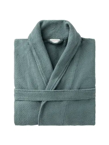 Coyuchi Women's Adriatic Organic Robe - River | Thumbnail 1
