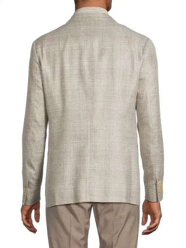 Corneliani Men's Textured Virgin Wool Jacket - Natural | Thumbnail 5 Corneliani Men's Textured Virgin Wool Jacket - Natural | Thumbnail 5