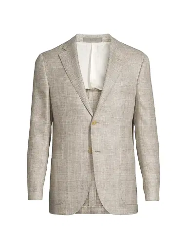 Corneliani Men's Textured Virgin Wool Jacket - Natural | Thumbnail 1 Corneliani Men's Textured Virgin Wool Jacket - Natural | Thumbnail 1