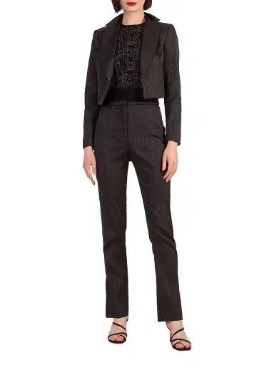 Trina Turk Women's Petra Wood-Print Cropped Blazer | Thumbnail 2 Trina Turk Women's Petra Wood-Print Cropped Blazer | Thumbnail 2