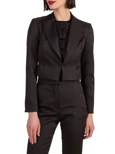 Trina Turk Women's Petra Wood-Print Cropped Blazer | Thumbnail 3 Trina Turk Women's Petra Wood-Print Cropped Blazer | Thumbnail 3