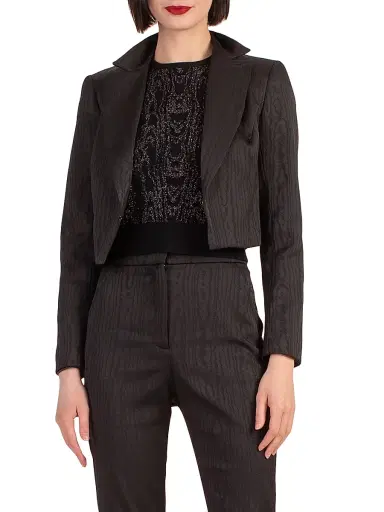 Trina Turk Women's Petra Wood-Print Cropped Blazer | Thumbnail 1 Trina Turk Women's Petra Wood-Print Cropped Blazer | Thumbnail 1