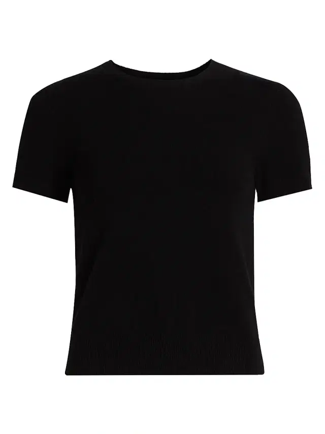 Vince Women's Wool & Cashmere Short-Sleeve Sweater - Black