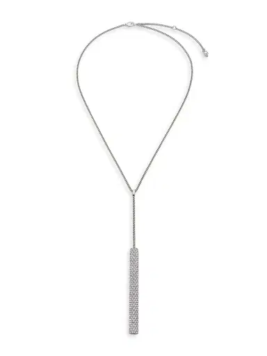 McQueen Women's Silvertone & Crystal Bar Lariat Necklace - Silver Grey | Thumbnail 1 McQueen Women's Silvertone & Crystal Bar Lariat Necklace - Silver Grey | Thumbnail 1