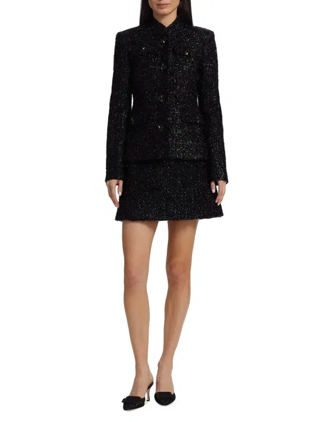 Women's Mayfair Metallic Tweed Jacket - Black