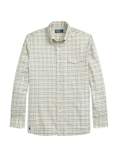 Polo Ralph Lauren Men's Twill Long-Sleeve Sport Shirt - Cream Green Multi | Thumbnail 1 Polo Ralph Lauren Men's Twill Long-Sleeve Sport Shirt - Cream Green Multi | Thumbnail 1