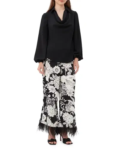 Trina Turk Women's Weekend Jacquard & Feather Pants | Thumbnail 2 Trina Turk Women's Weekend Jacquard & Feather Pants | Thumbnail 2