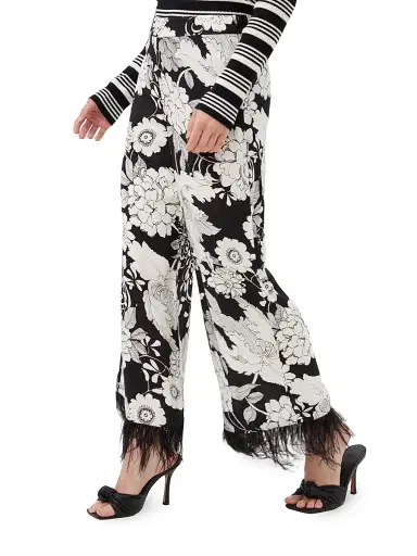 Trina Turk Women's Weekend Jacquard & Feather Pants | Thumbnail 3 Trina Turk Women's Weekend Jacquard & Feather Pants | Thumbnail 3