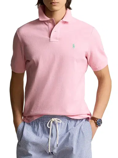 Polo Ralph Lauren Men's Cotton Polo Shirt - Garden Pink | Thumbnail 3 Polo Ralph Lauren Men's Cotton Polo Shirt - Garden Pink | Thumbnail 3