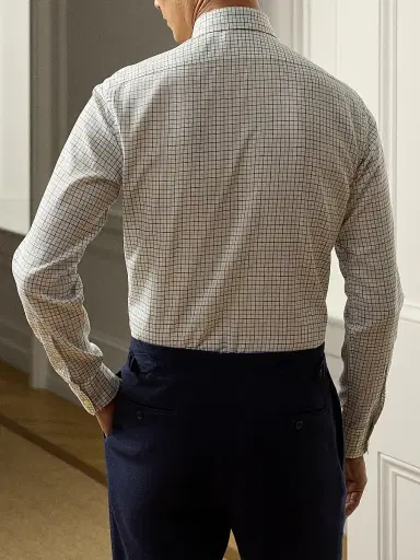 Ralph Lauren Purple Label Men's Tattersall Twill Shirt - Navy Blue | Thumbnail 7 Ralph Lauren Purple Label Men's Tattersall Twill Shirt - Navy Blue | Thumbnail 7