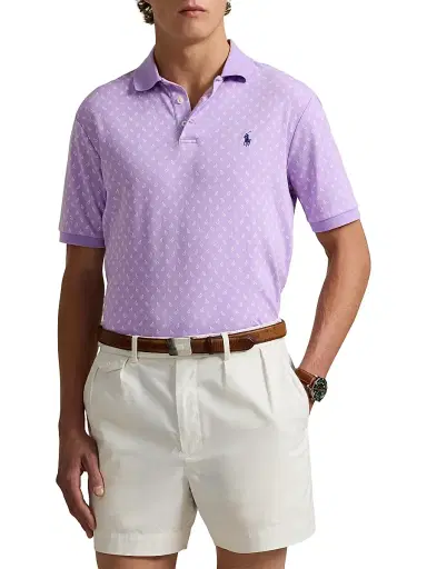 Polo Ralph Lauren Men's Custom-Slim Paisley Cotton Polo Shirt - Powder Purple Mini Paisley | Thumbnail 3 Polo Ralph Lauren Men's Custom-Slim Paisley Cotton Polo Shirt - Powder Purple Mini Paisley | Thumbnail 3
