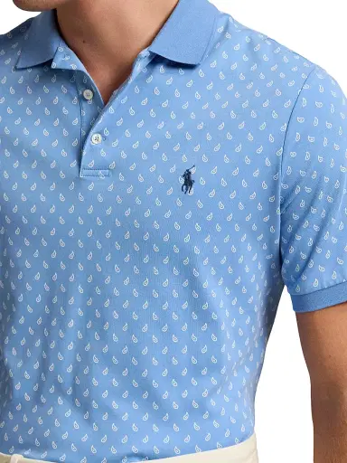 Polo Ralph Lauren Men's Custom-Slim Paisley Cotton Polo Shirt - Powder Purple Mini Paisley | Thumbnail 10 Polo Ralph Lauren Men's Custom-Slim Paisley Cotton Polo Shirt - Powder Purple Mini Paisley | Thumbnail 10